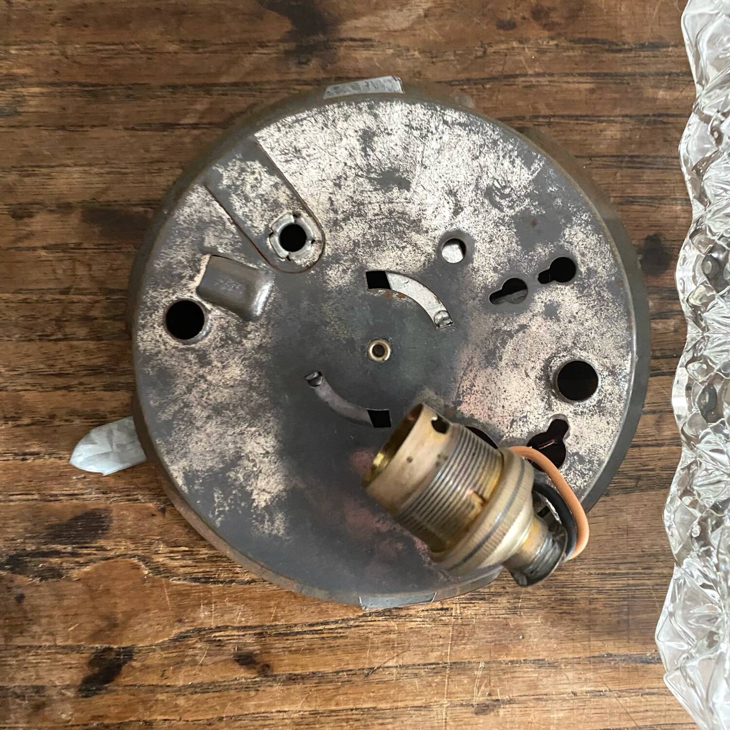 Vintage square molded glass ceiling light