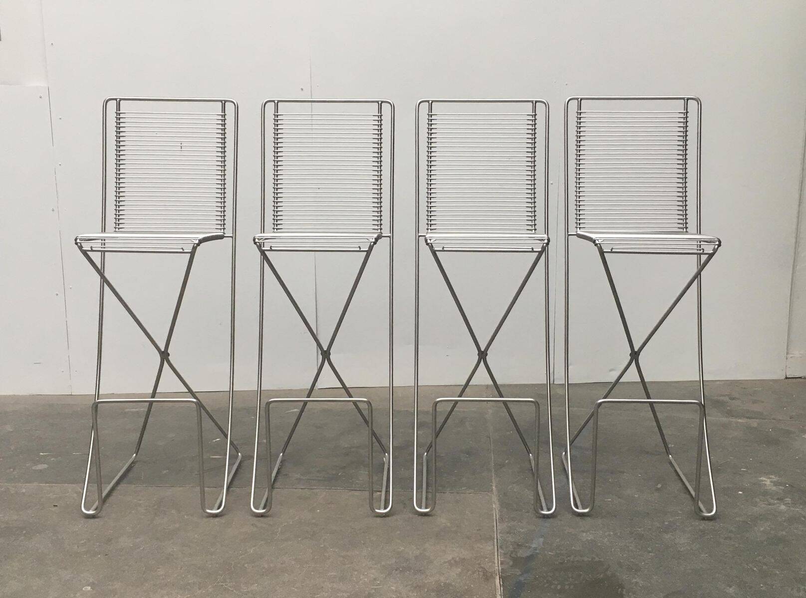 Kreuzschwinger Bar Stools 2nd Generation German by Till Behrens for Till Behrens Systeme, 2000s, set of 4