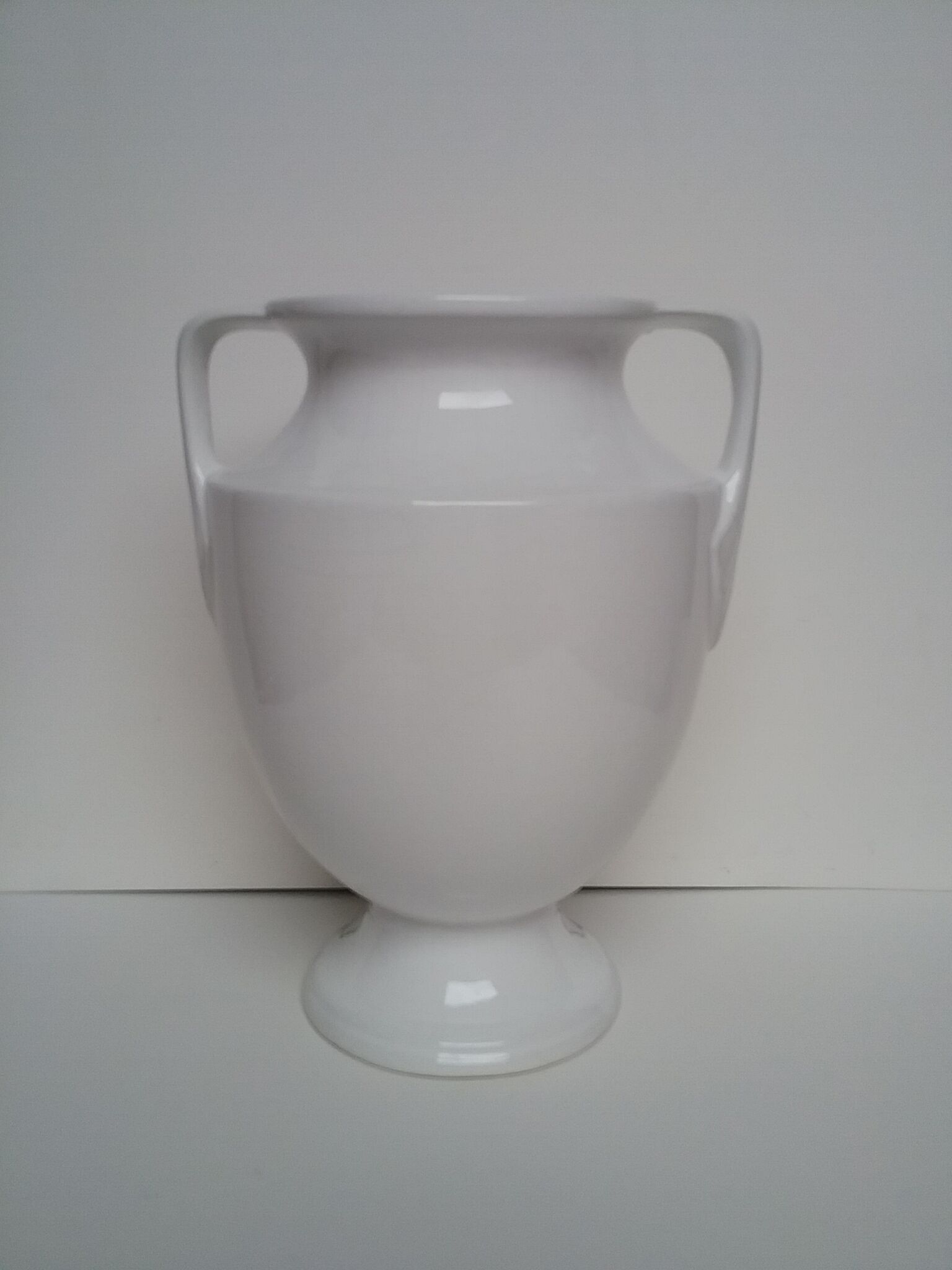 Cracked white ceramic vase
