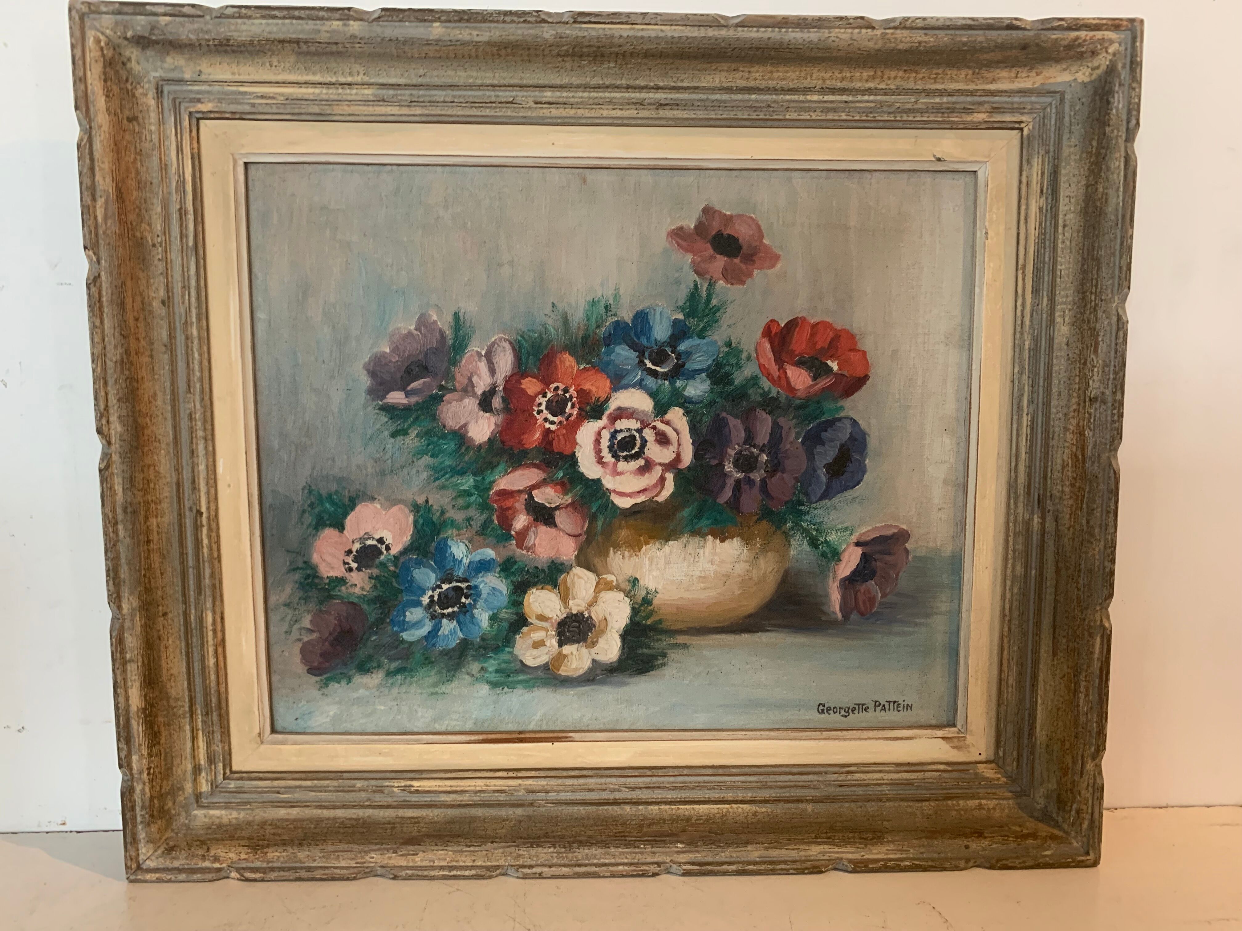 Huile sur toile Georgette Pattein