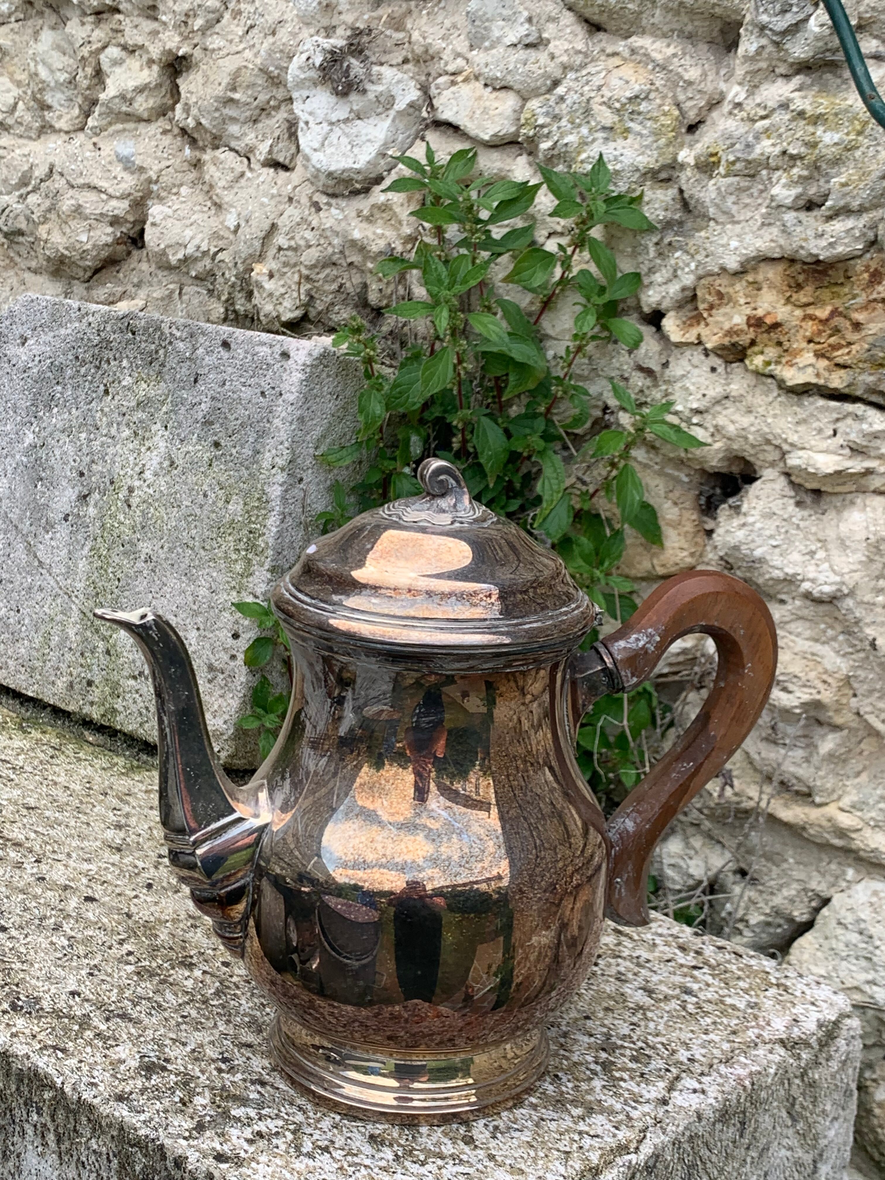 Coffee set in silver metal Orbrille hallmark