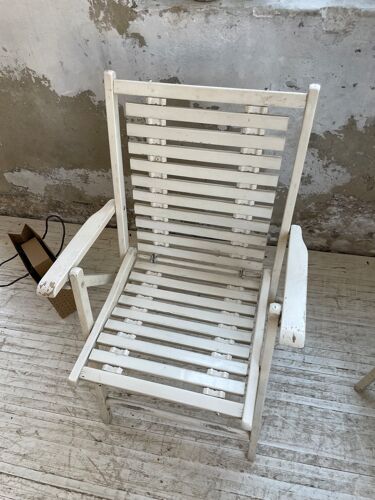 4 chaises de jardin bois blanc