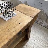 Two-sided central island counter in pine 220cm