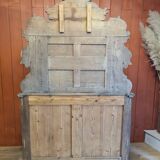 Saint Hubert oak cabinet with sculptures completely renovated