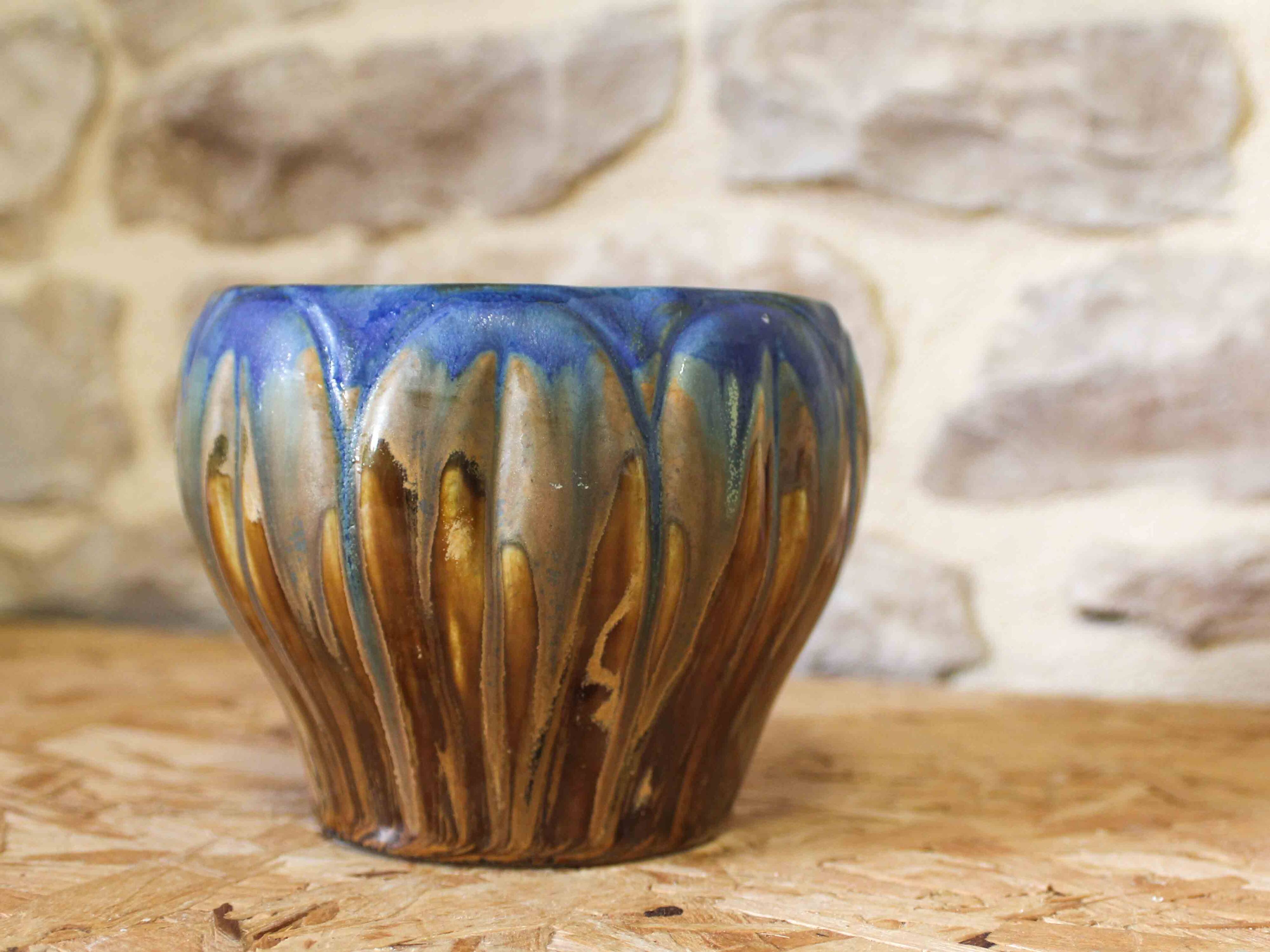 Glazed stoneware cache pot Métenier