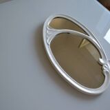 Oval mirror in art nouveau jugendstil style in enamelled cast iron 49 x 29