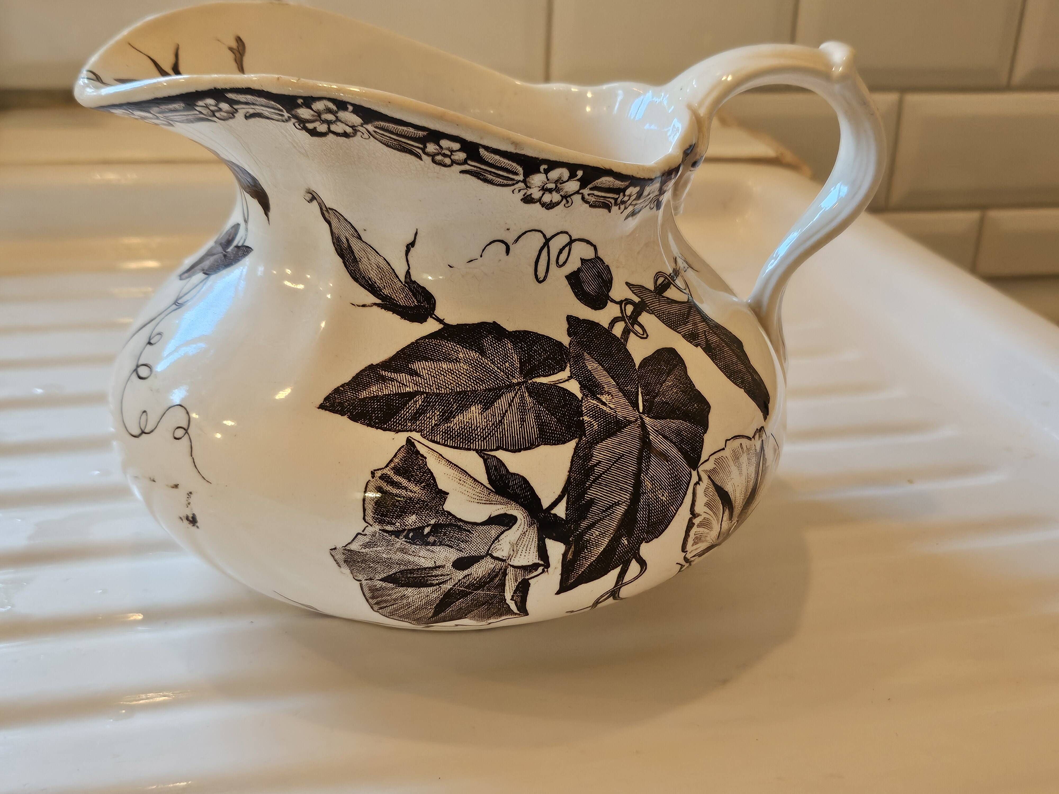 Art Nouveau toilet jug in earthenware "Volubilis"
