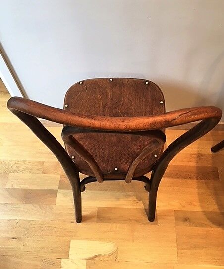 5 chairs bistro J & J Kohn with label and stamp circa 1900