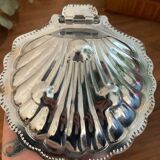 Shell butter dish and knife