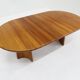 Vintage Danish round extendable dining table solid teak 1960s