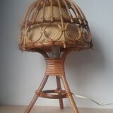 Lampe de chevet en rotin et osier