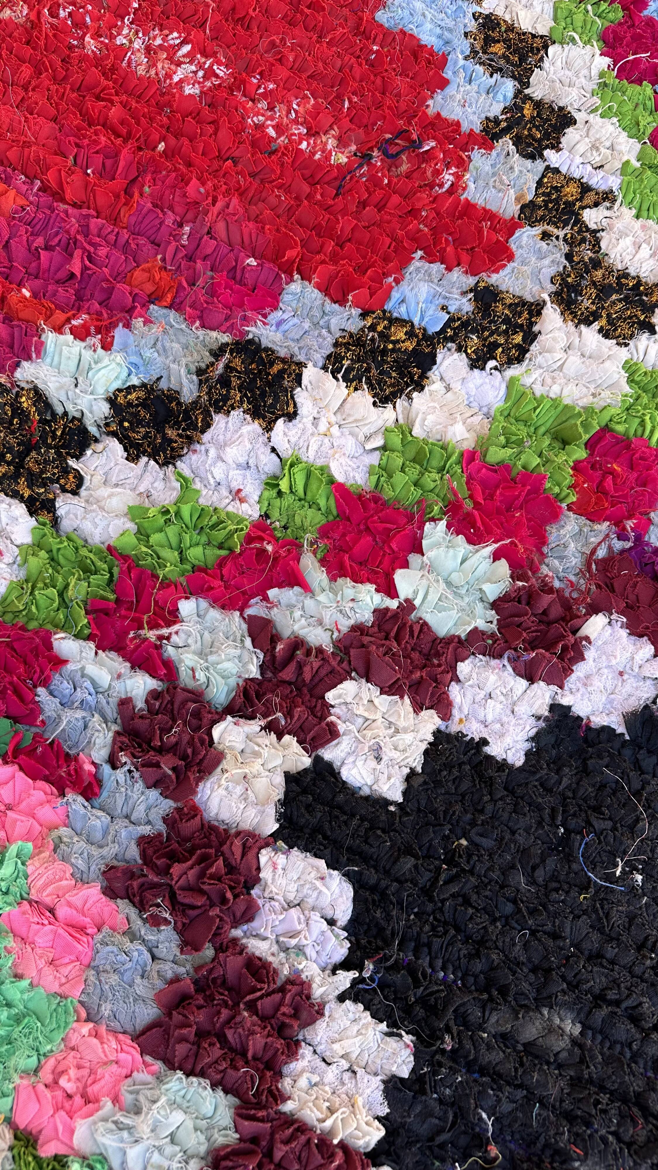 Tapis Berbère Boucherouite coloré - 156 x 200 cm