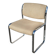 Vintage steel and beige fabric sleigh chair