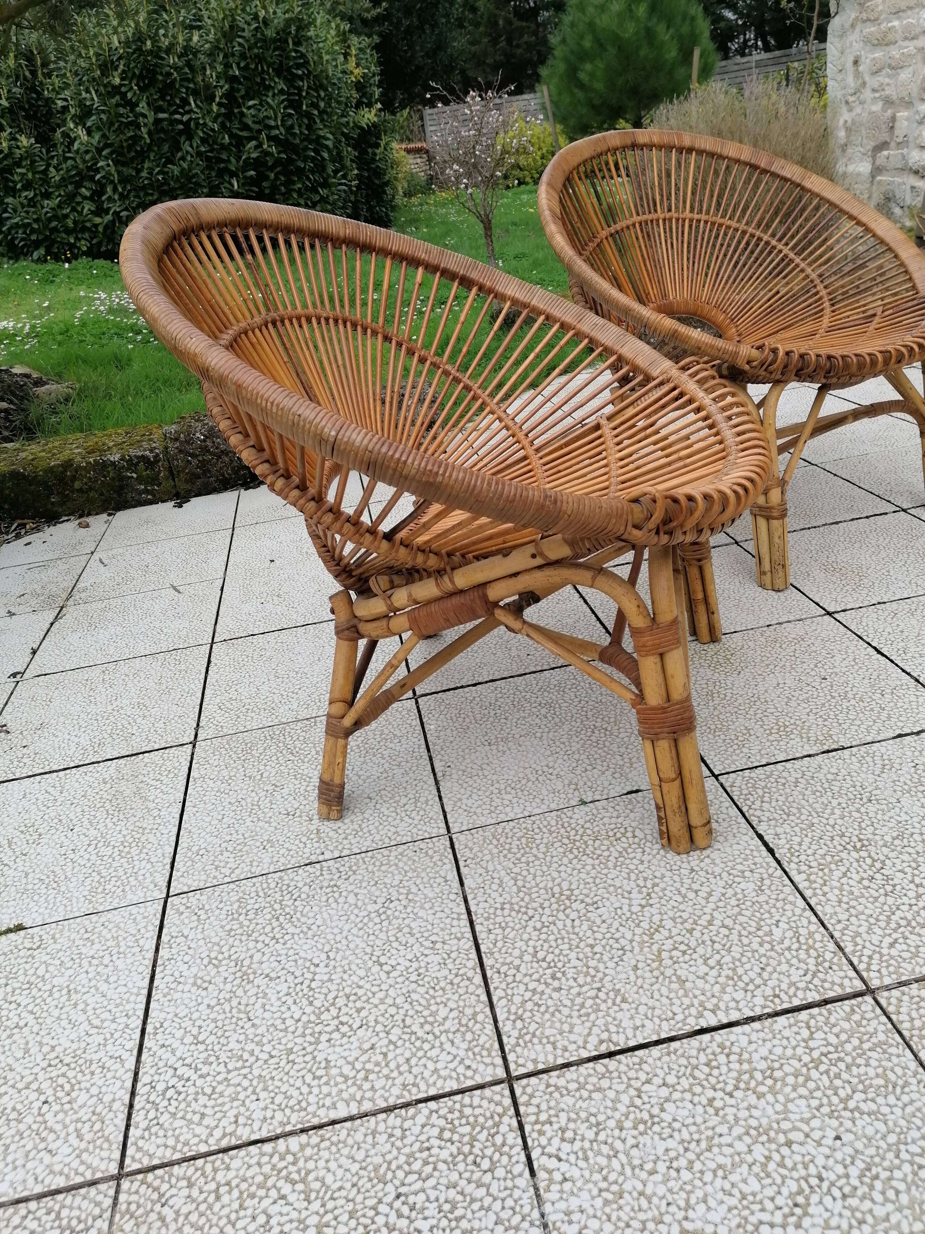 Pair of rattan chairs