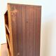 Asymmetrical mahogany bookshelf — 2 offset elements, custom-made, 1960s