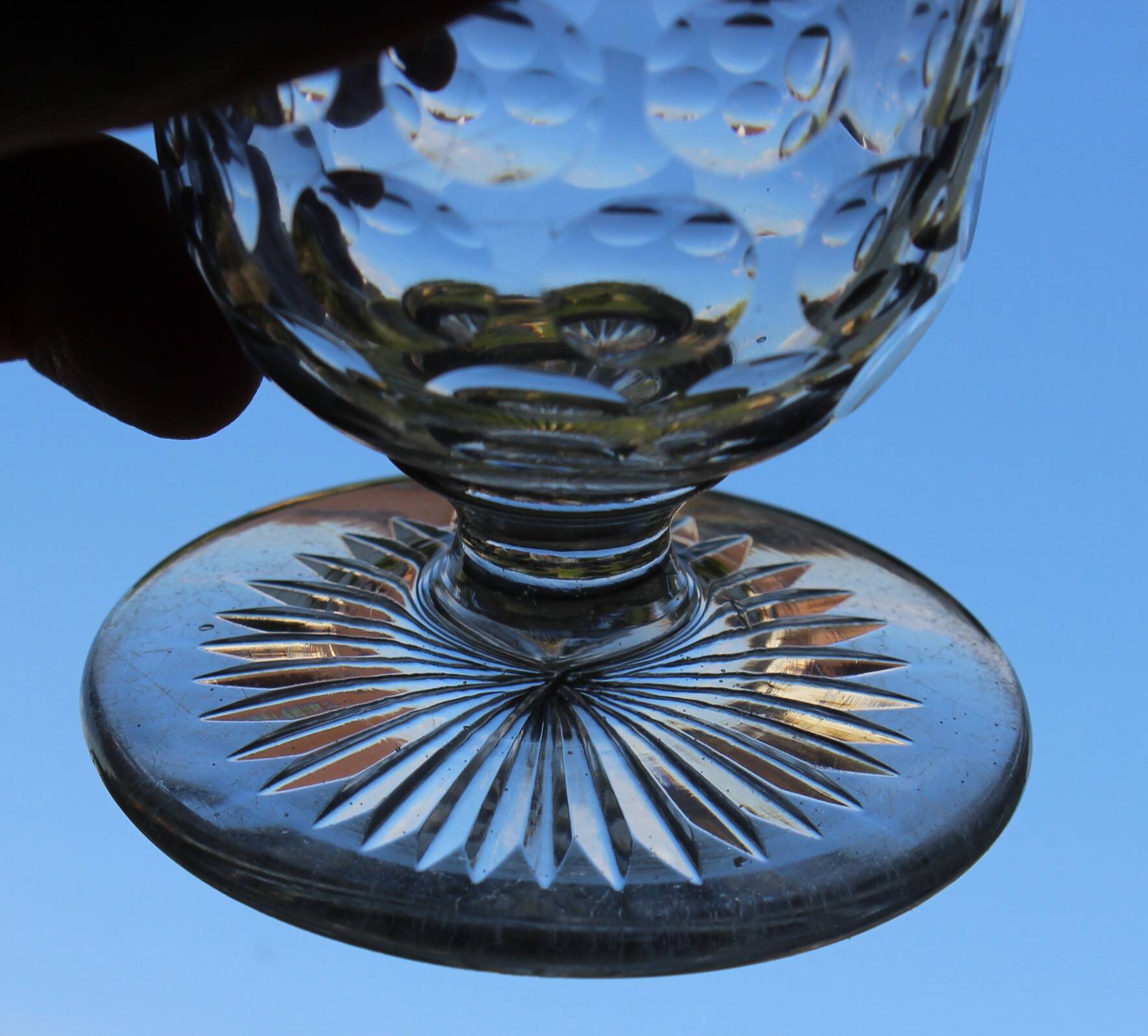 Old baccarat crystal glass with absinthe bistrot pastille decoration