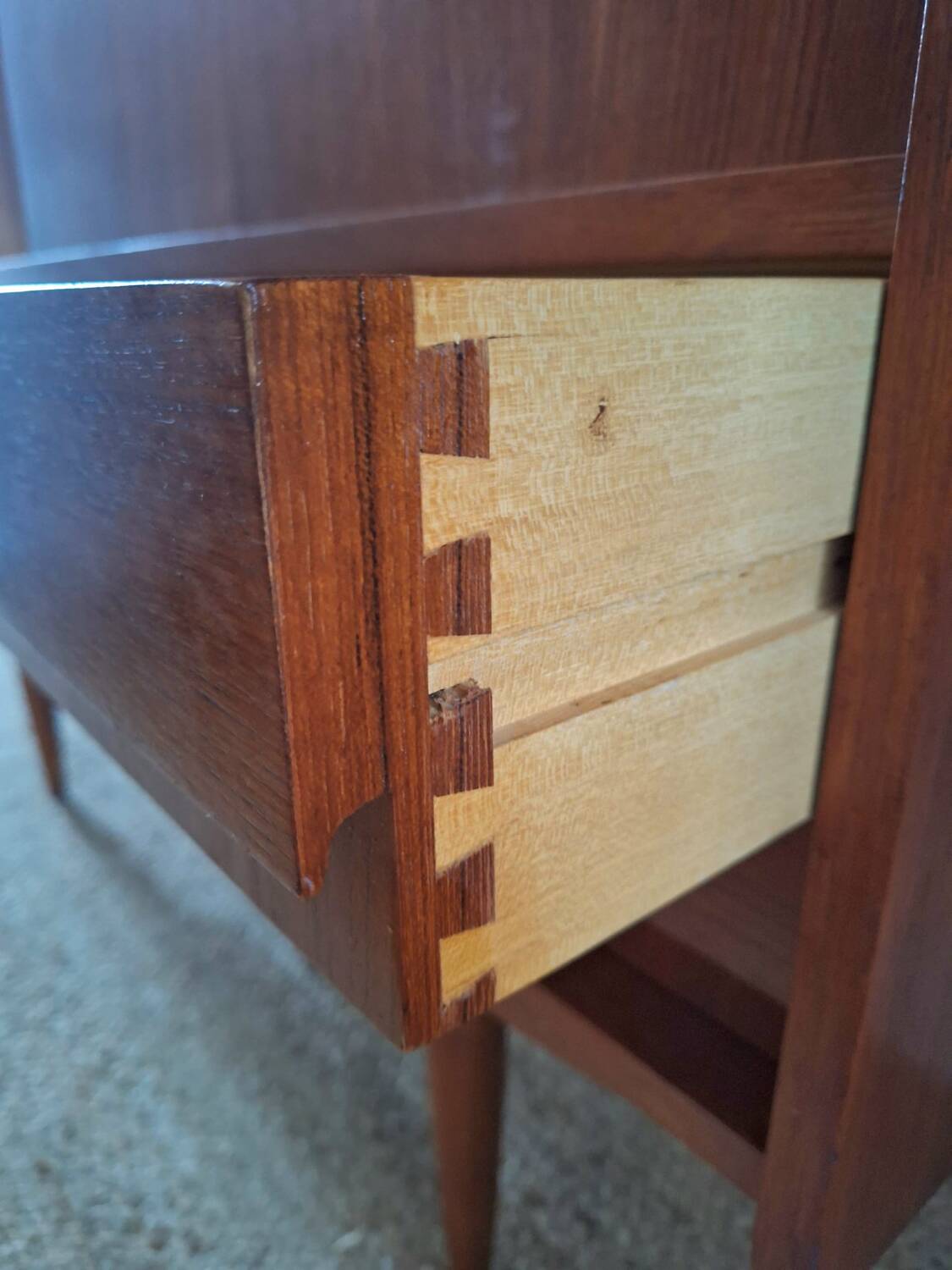 Vintage Scandinavian teak sideboard, buffet furniture.