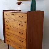 Teak Dresser with 5 drawers Norway, 1960s.