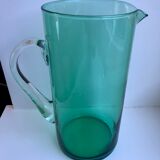 Green glass pitcher design 70s