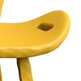 Chaises brutaliste ocre jaune 1960