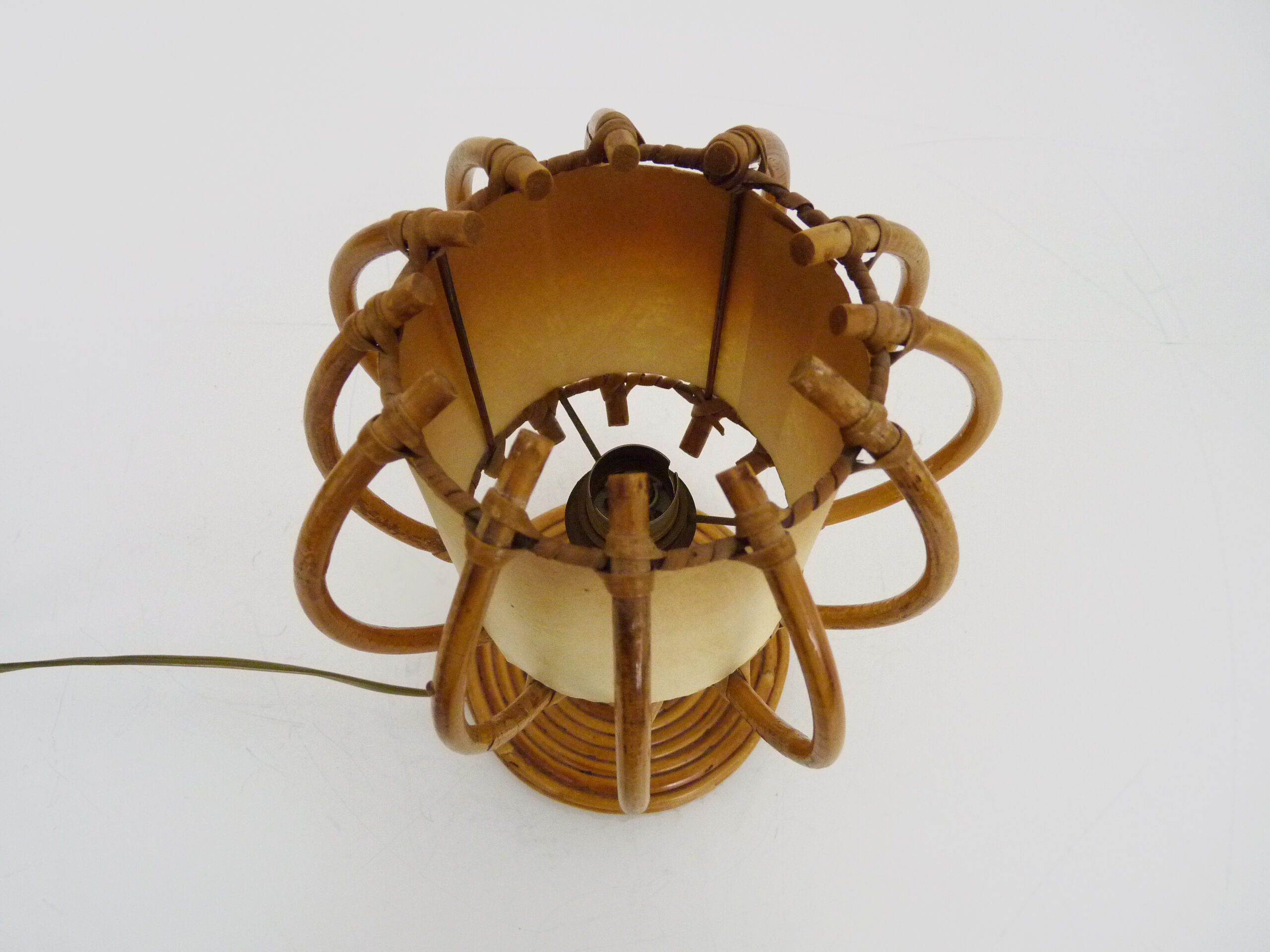 Rattan bedside lamp, 50s