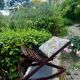 Folding footrest with vintage embroidery