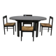 Vintage black lacquered dining set, Italy 1970s