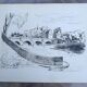 Original drawing in black chalk by Jean Villette (1913-2005)