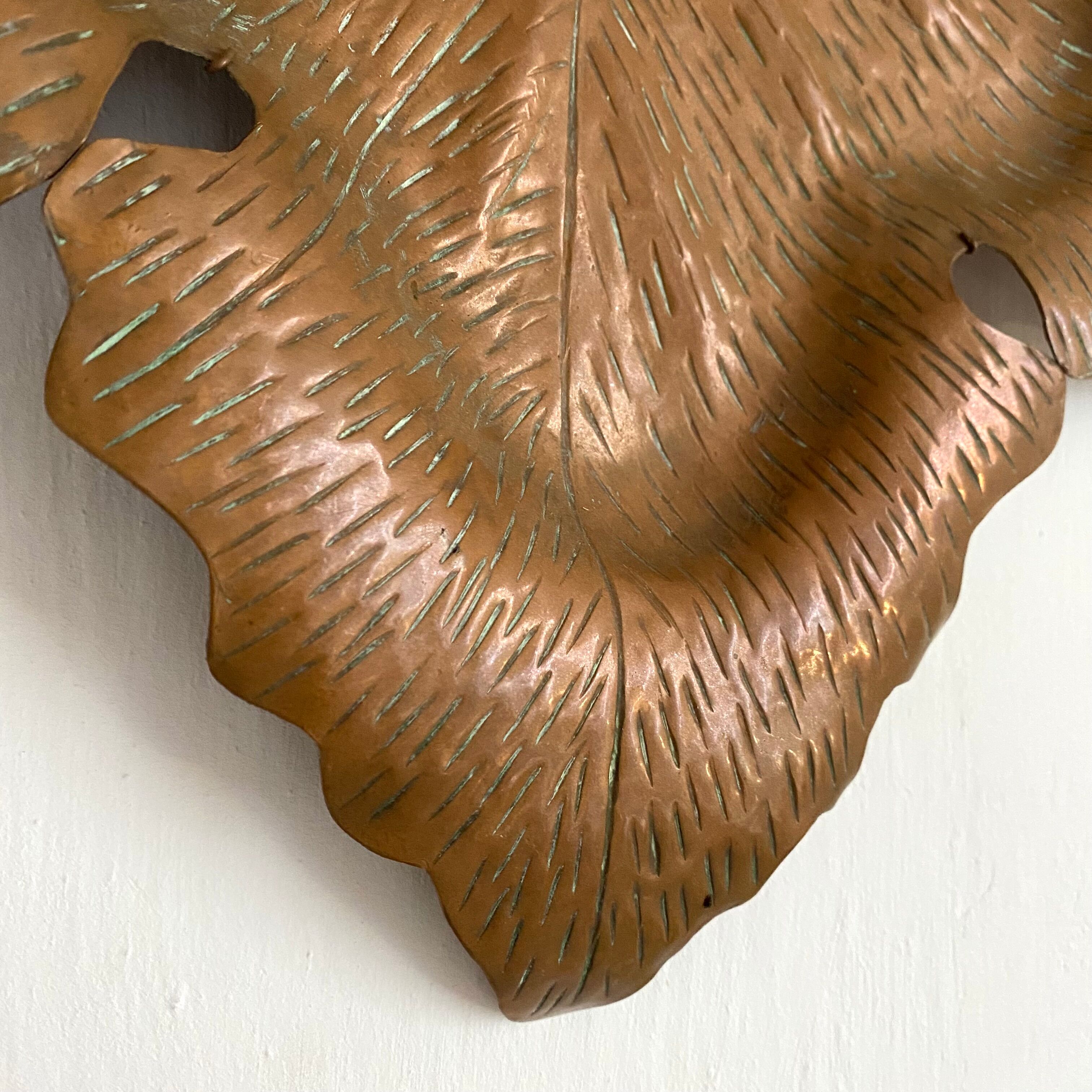 Decorative copper leaf plate