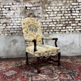 Walnut armchair from louis xiii period from the 17th century