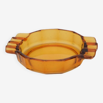 Stölzle Hermanova art deco honey ashtray, Czechoslovakia, 1930s.