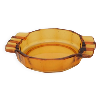 Stölzle Hermanova art deco honey ashtray, Czechoslovakia, 1930s.