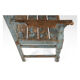 Wooden bench with blue patina