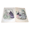 Lot de 2 gravures de mode Belle Epoque "Modes vraies - Musée des familles" XIXe siècle