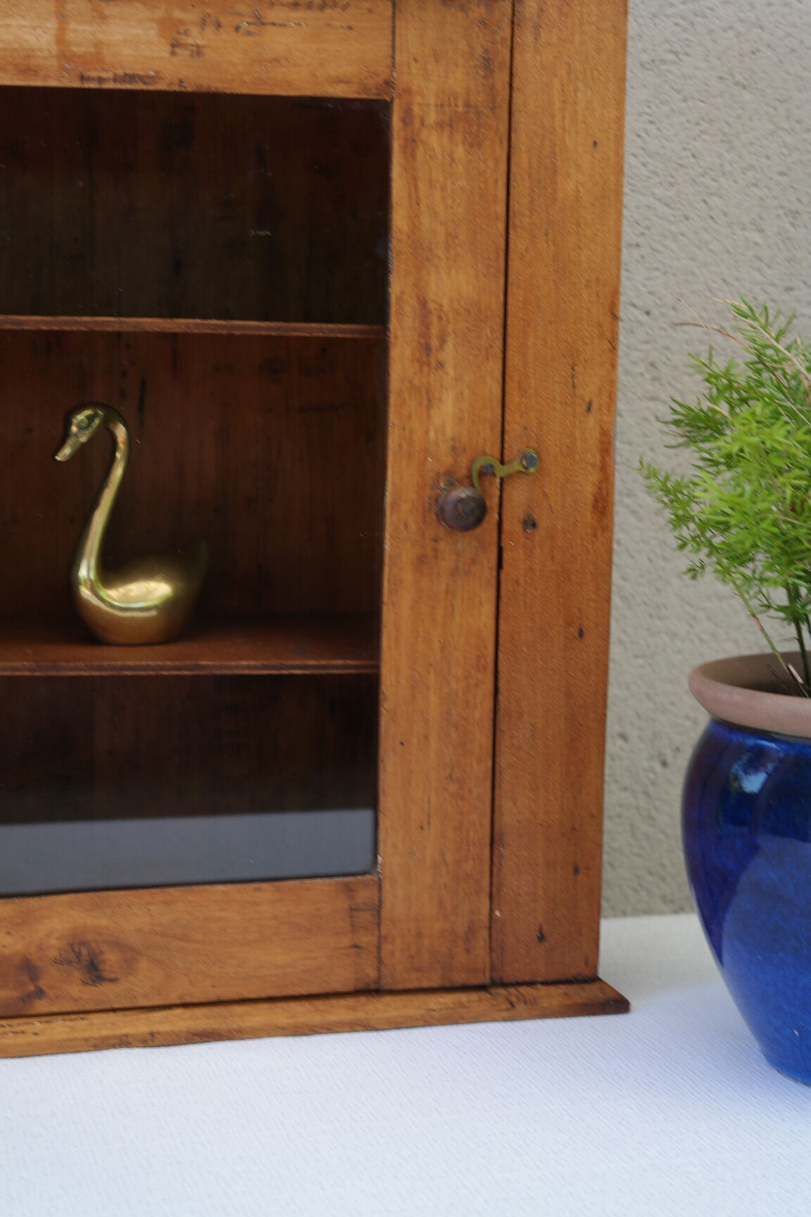 Country wall display in old walnut wood