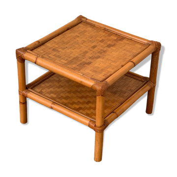 Vintage rattan side table 1960