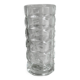 Small thick glass vase, triangular design