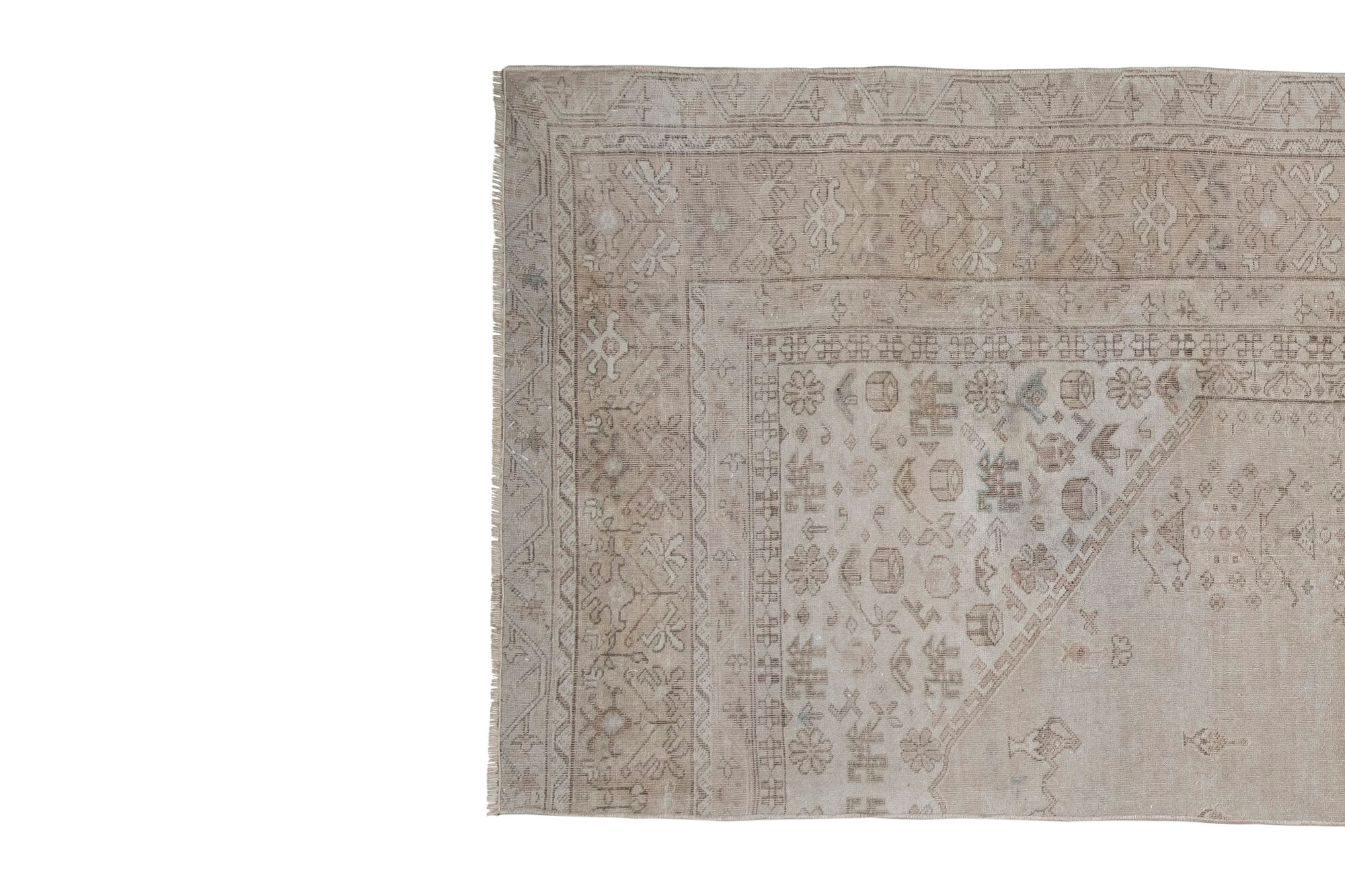 Distressed turkish oushak rug runner 100 x 285 cm