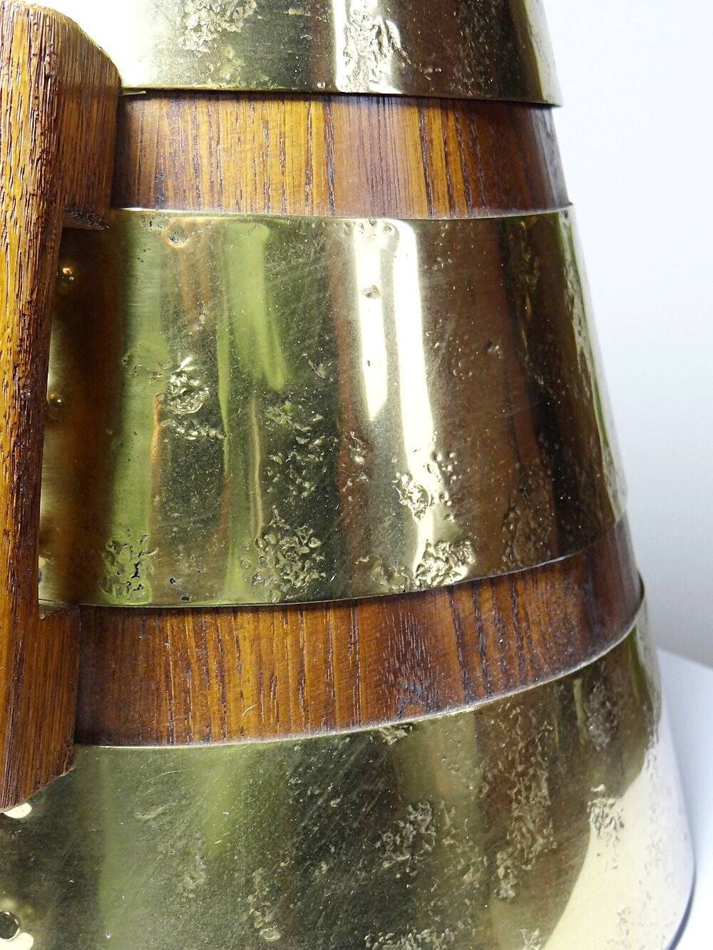 Large handcrafted wooden and brass via ferrata, traditional vintage style