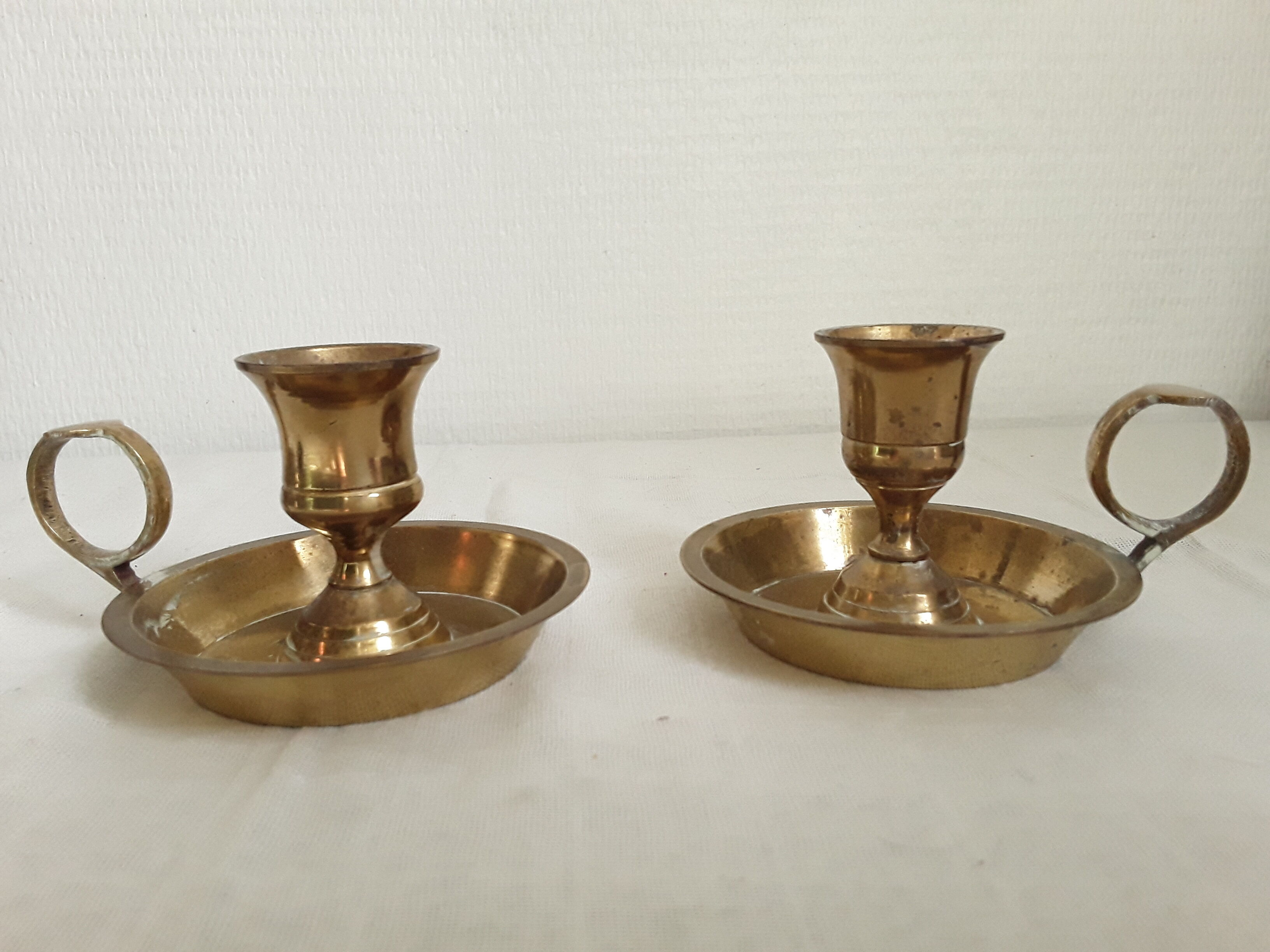 Vintage brass candle holders