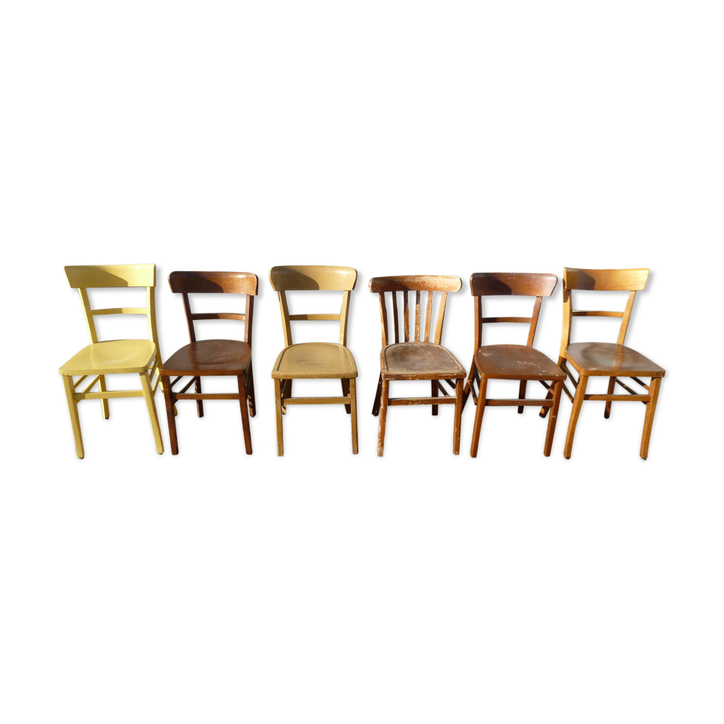 Lot de 6 chaises en bois de bistrot