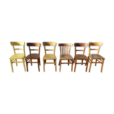 Lot of 6 wooden bistro chairs