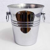 Stainless steel champagne bucket, France 1980