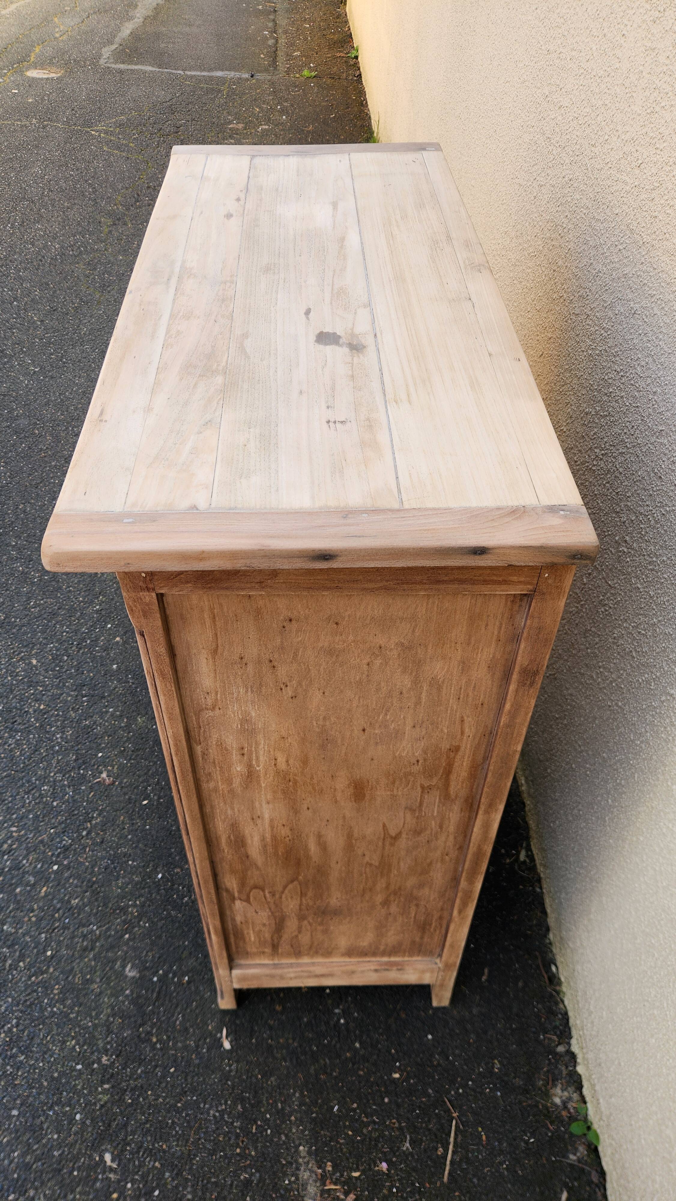 Old Parisian furniture with two doors, raw sanded.