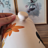 Ice bucket, ceramic ice cubes from Poteries du Marais, flower design.