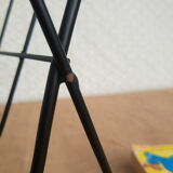 Vintage black metal wire magazine holder