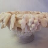 Old alabaster bird drinker centerpiece cup