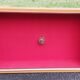 1960s light oak glass wall shelf