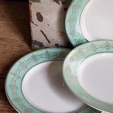 Six plates of vintage Badonviller earthenware with gold frieze