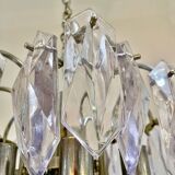 Kinkeldey chandelier with iridescent glass and chrome structure, Austria 1970s